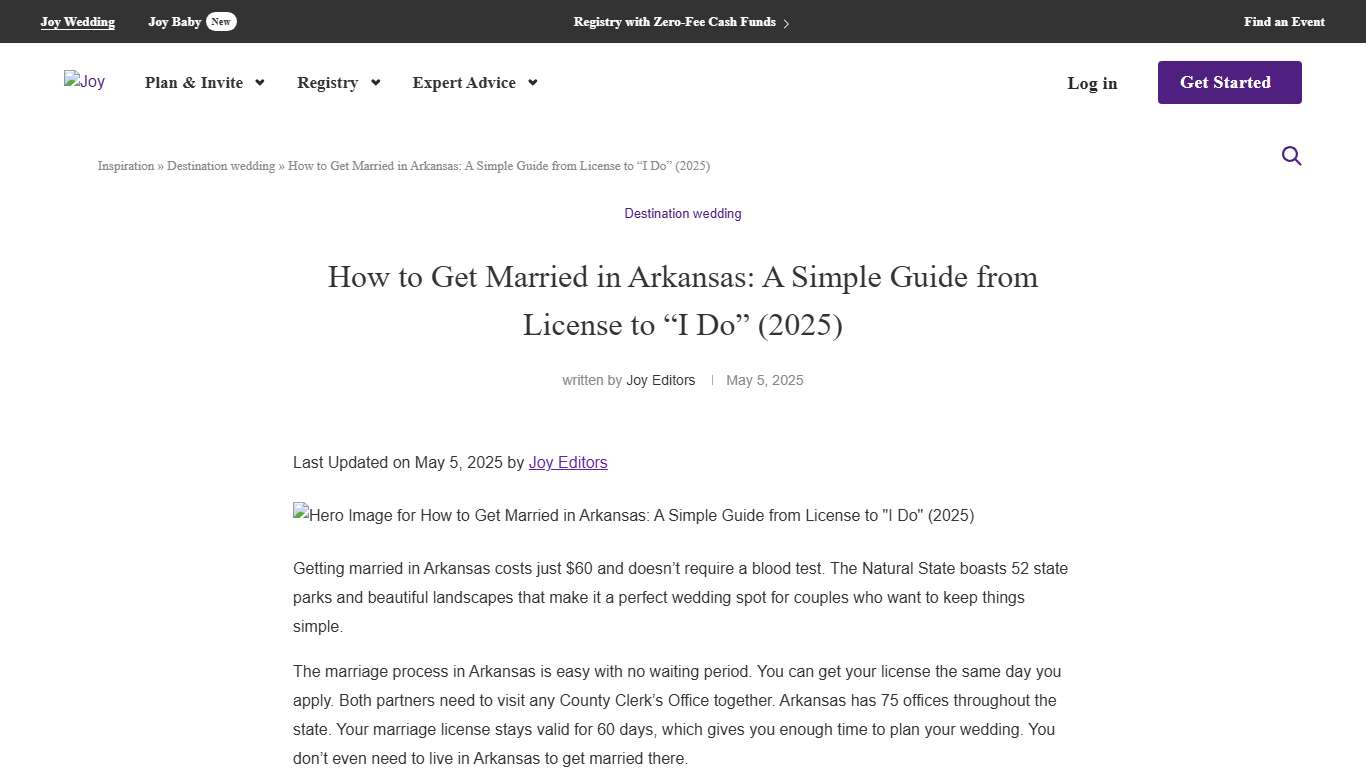 How to Get Married in Arkansas: A Simple Guide from License to "I Do" (2025) - Joy